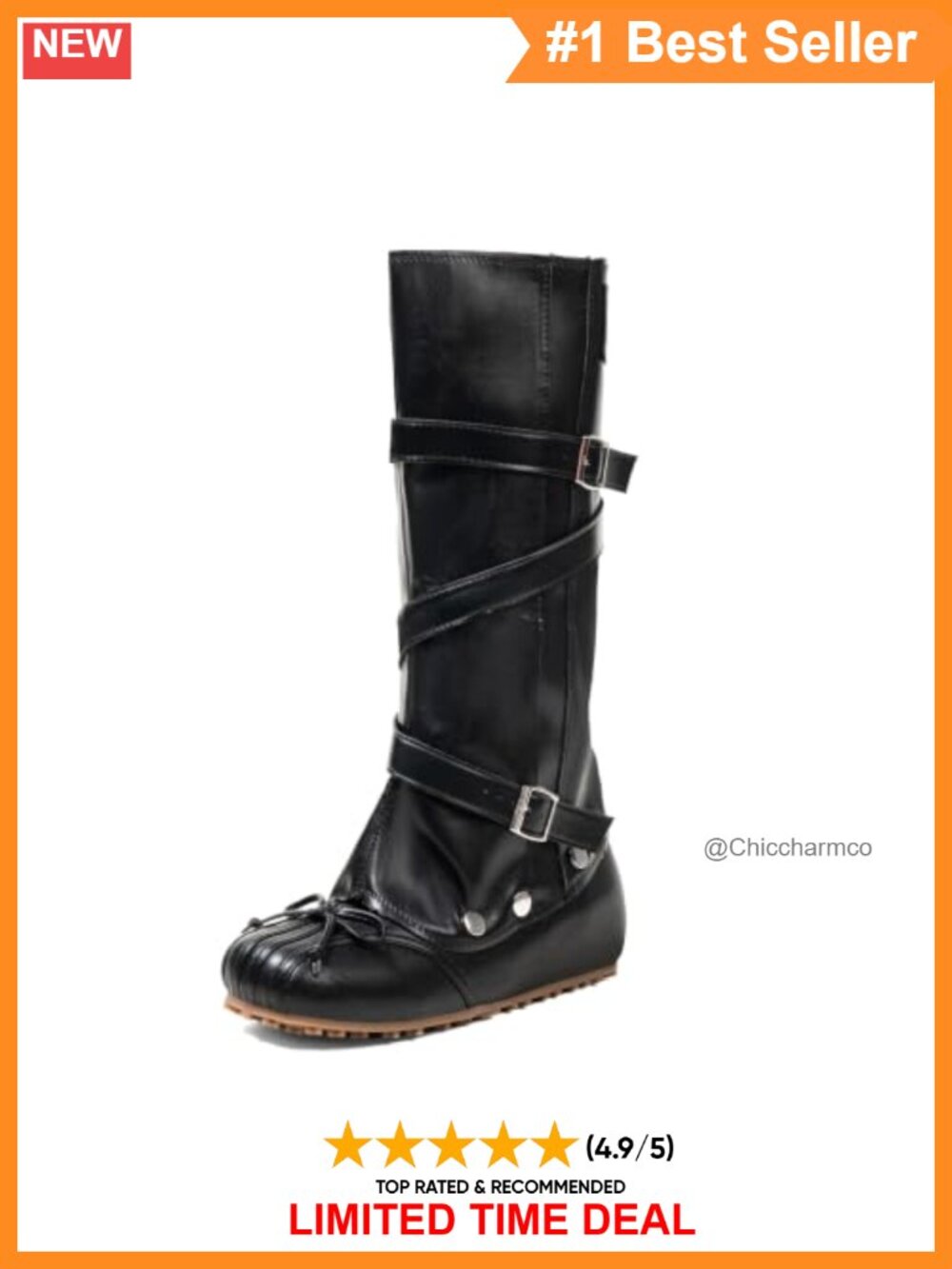 Faux Leather Platform Combat Boots Buckle Lace Up Goth Festival Footwear